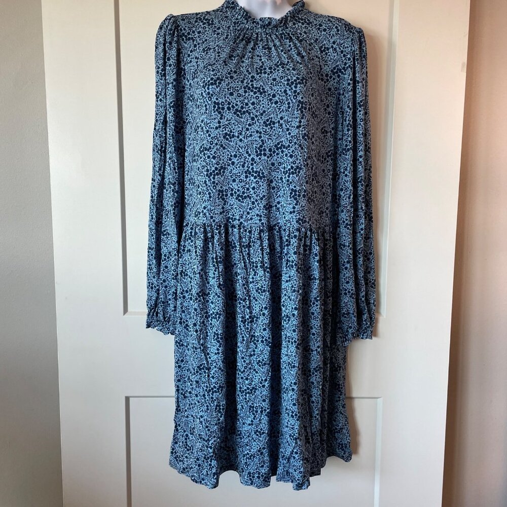 Women's Boden Blue Print Dress size 10R - Picture 2 of 9